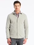 Light Grey Tailored Fit Kellan Men Shirt Jacket | Robert Graham Outerwear Collection | Sam's Tailoring Fine Men's Clothing