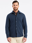 Navy Tailored Fit Kellan Men's Shirt Jacket | Robert Graham Outerwear Collection | Sam's Tailoring Fine Men's Clothing