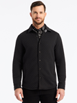 Black Tailored Fit Downey Men's Shirt Jacket | Robert Graham Outerwear Collection | Sam's Tailoring Fine Men's Clothing