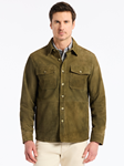 Olive Point Collar Mazo Suede Men's Jacket | Robert Graham Outerwear Collection | Sam's Tailoring Fine Men's Clothing