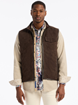 Dark Brown Cauthrone Men's Leather Vest | Robert Graham Outerwear Collection | Sam's Tailoring Fine Men's Clothing