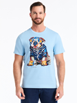 Slate Blue Chill Graham Short Sleeve T-Shirt | Robert Graham T-Shirts Collection | Sam's Tailoring Fine Men's Clothing