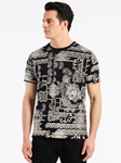 Black Lovrin Men's Short Sleeve T-Shirt | Robert Graham T-Shirts Collection | Sam's Tailoring Fine Men's Clothing