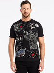 Black Lucky Roll Men's Short Sleeve T-Shirt | Robert Graham T-Shirts Collection | Sam's Tailoring Fine Men's Clothing