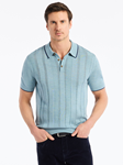 Slate Blue Edvan Short Sleeve Men's Sweater Polo | Robert Graham Knits Collection | Sam's Tailoring Fine Men's Clothing