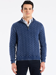 Navy Aubin Long Sleeve Men's Sweater | Robert Graham Sweaters Collection | Sam's Tailoring Fine Men's Clothing