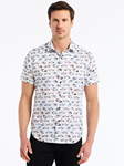 White Neon Wheels Short Sleeve Button Do | Robert Graham Short Sleeves Shirts Collection | Sam's Tailoring Fine Men's Tailoringwn Shirt