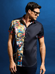 Multi Superman Short Sleeve Button Down Shirt | Robert Graham Short Sleeves Shirts Collection | Sam's Tailoring Fine Men's Tailoring