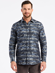 Navy Herrington Long Sleeve Button Down Shirt | Robert Graham Long Sleeves Shirts Collection | Sam's Tailoring Fine Men's Tailoring