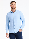 Blue Thurston Long Sleeve Button Down Knit Shirt | Robert Graham Long Sleeves Shirts Collection | Sam's Tailoring Fine Men's Tailoring