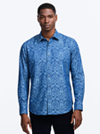 Dark Blue highland Long Sleeve Button Down Men's Shirt | Robert Graham Long Sleeves Shirts Collection | Sam's Tailoring Fine Men's Tailoring