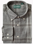 Grey Shadow Plaid Long Sleeve Men's Shirt | Gitman Shirts Collection | Sam's Tailoring Fine Men Clothing
