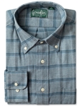 Blue Shadow Plaid Long Sleeve Men's Shirt | Gitman Shirts Collection | Sam's Tailoring Fine Men Clothing