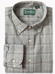 Grey Plaid Flannel Long Sleeve Men's Shirt | Gitman Shirts Collection | Sam's Tailoring Fine Men Clothing