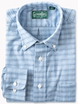 Blue Cashmere Check Men's Long Sleeve Shirt | Gitman Shirts Collection | Sam's Tailoring Fine Men Clothing