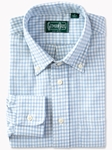 Blue Merino Gingham Men Long Sleeve Shirt | Gitman Shirts Collection | Sam's Tailoring Fine Men Clothing