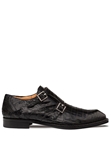 Black Doyers Crocodile Double Monk Men's Shoe | Mezlan Monk Strap Collection | Sam's Tailoring Fine Men's Clothing