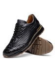 Black Genuine Caiman Crocodile Men's Sneaker | Marco Di Milano Sneakers Collection | Sam's Tailoring Fine Men's Clothing