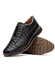 Black Genuine Caiman Crocodile Men Sneaker | Marco Di Milano Sneakers Collection | Sam's Tailoring Fine Men's Clothing
