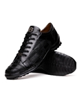 Black Genuine Lizard Men's Fashion Sneaker | Marco Di Milano Sneakers Collection | Sam's Tailoring Fine Men's Clothing