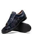 Navy Genuine Lizard Men's Fashion Sneaker | Marco Di Milano Sneakers Collection | Sam's Tailoring Fine Men's Clothing