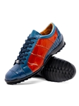 Blue Jeans/Honey Authentic Alligator Men's Sneaker | Marco Di Milano Sneakers Collection | Sam's Tailoring Fine Men's Clothing