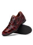 Rustic Cognac Genuine Alligator Men's Sneaker | Marco Di Milano Sneakers Collection | Sam's Tailoring Fine Men's Clothing