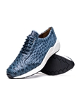 Blue Jeans Genuine Ostrich Skin Luxury Sneaker | Marco Di Milano Sneakers Collection | Sam's Tailoring Fine Men's Clothing