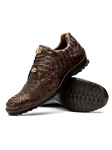 Brown Genuine Caiman Crocodile Men's Sneaker | Marco Di Milano Sneakers Collection | Sam's Tailoring Fine Men's Clothing