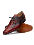 Rustic Cognac Alligator & Calfskin Men's Shoe | Marco Di Milano Lace Up Shoes Collection | Sam's Tailoring Fine Men's Clothing