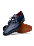 Blue Jeans Alligator & Calfskin Men's Shoe | Marco Di Milano Lace Up Shoes Collection | Sam's Tailoring Fine Men's Clothing