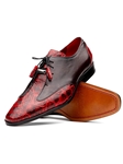 Black Cherry Alligator & Calfskin Men's Lace Up Shoe | Marco Di Milano Lace Up Shoes Collection | Sam's Tailoring Fine Men's Clothing