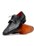 Black Caiman Crocodile Men's Lace Up Derby Shoe | Marco Di Milano Lace Up Shoes Collection | Sam's Tailoring Fine Men's Clothing