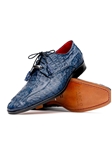 Navy Caiman Crocodile Men's Lace Up Derby Shoe | Marco Di Milano Lace Up Shoes Collection | Sam's Tailoring Fine Men's Clothing