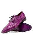 Purple Caiman Crocodile Men's Lace Up Derby Shoe | Marco Di Milano Lace Up Shoes Collection | Sam's Tailoring Fine Men's Clothing
