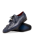 Midnight Caiman Crocodile Men's Lace Up Derby Shoe | Marco Di Milano Lace Up Shoes Collection | Sam's Tailoring Fine Men's Clothing