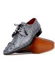 Gray Caiman Crocodile Leather Lining Men's Shoe | Marco Di Milano Lace Up Shoes Collection | Sam's Tailoring Fine Men's Clothing