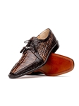 Rustic Orix/Brown Hornback Caiman Crocodile Men's Shoe | Marco Di Milano Lace Up Shoes Collection | Sam's Tailoring Fine Men's Clothing