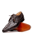 Brown Genuine Hornback Caiman Lace Up Shoe | Marco Di Milano Lace Up Shoes Collection | Sam's Tailoring Fine Men's Clothing