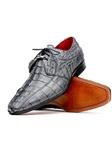 Gray Genuine Hornback Caiman Lace Up Shoe | Marco Di Milano Lace Up Shoes Collection | Sam's Tailoring Fine Men's Clothing