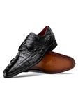 Black Genuine Hornback Caiman Lace Up Shoe | Marco Di Milano Lace Up Shoes Collection | Sam's Tailoring Fine Men's Clothing