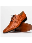 Brandy Ostrich Quill Lace Up Men's Derby Shoe | Marco Di Milano Lace Up Shoes Collection | Sam's Tailoring Fine Men's Clothing