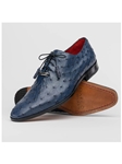Navy Ostrich Quill Lace Up Men's Derby Shoe | Marco Di Milano Lace Up Shoes Collection | Sam's Tailoring Fine Men's Clothing