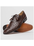Brown Ostrich Quill Lace Up Men's Derby Shoe | Marco Di Milano Lace Up Shoes Collection | Sam's Tailoring Fine Men's Clothing