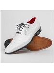 White Ostrich Quill Lace Up Men's Derby Shoe | Marco Di Milano Lace Up Shoes Collection | Sam's Tailoring Fine Men's Clothing