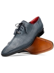 Navy Genuine Stingray Leather Lace Up Shoe | Marco Di Milano Lace Up Shoes Collection | Sam's Tailoring Fine Men's Clothing
