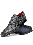Gray Pirarucu Exotic Skin Lace Up Men's Shoe | Marco Di Milano Lace Up Shoes Collection | Sam's Tailoring Fine Men's Clothing