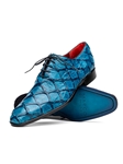 Caribbean Blue Pirarucu Exotic Skin Lace Up Shoe | Marco Di Milano Lace Up Shoes Collection | Sam's Tailoring Fine Men's Clothing