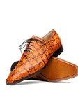 Brandy Pirarucu Exotic Skin Lace Up Men's Shoe | Marco Di Milano Lace Up Shoes Collection | Sam's Tailoring Fine Men's Clothing