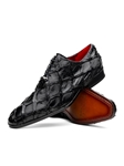 Black Pirarucu Exotic Skin Lace Up Men's Shoe | Marco Di Milano Lace Up Shoes Collection | Sam's Tailoring Fine Men's Clothing